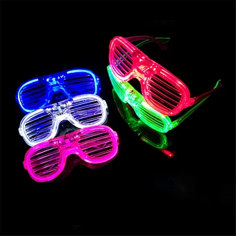 Luminous Plastic Party Decoration Kids Adult Flashing Colored Favor Light Up Glowing Toys Shutter Shades Neon Led Glasses