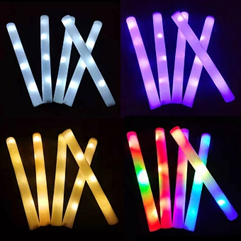 Red Soft Wand Rally Part Promotional Party Light Up Baton Bulk Low Moq Custom Logo In Dark Flashing White Led Foam Glow Stick