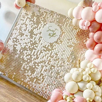 Air Active Wedding Event Theme Party Decoration Tile Photography Background Prop Backdrop Sign Glitter Sequin Shimmer Wall Panel