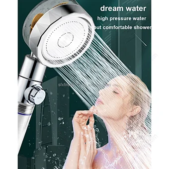 Bathroom Accessories Bath Shower Head Faucet Diamond Design Luxury Water Saving Flow Fan Abs Rain High Pressure Spray Home Hotel