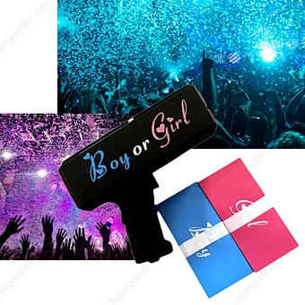 Gender Reveal Party Boy & Girl Baby Shower Confetti Cannon Spit Card Gun Spray Card Cannon Gender Reveal Party Supplies