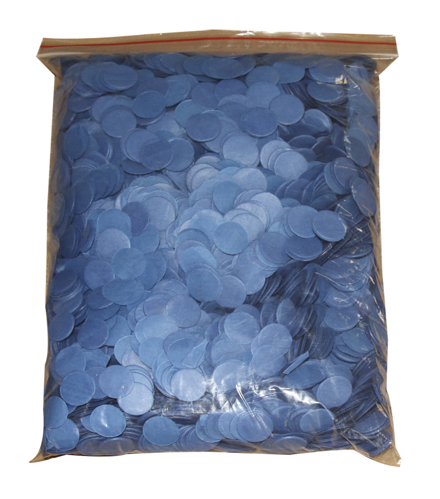 Flameproof colorfast tissue round confetti