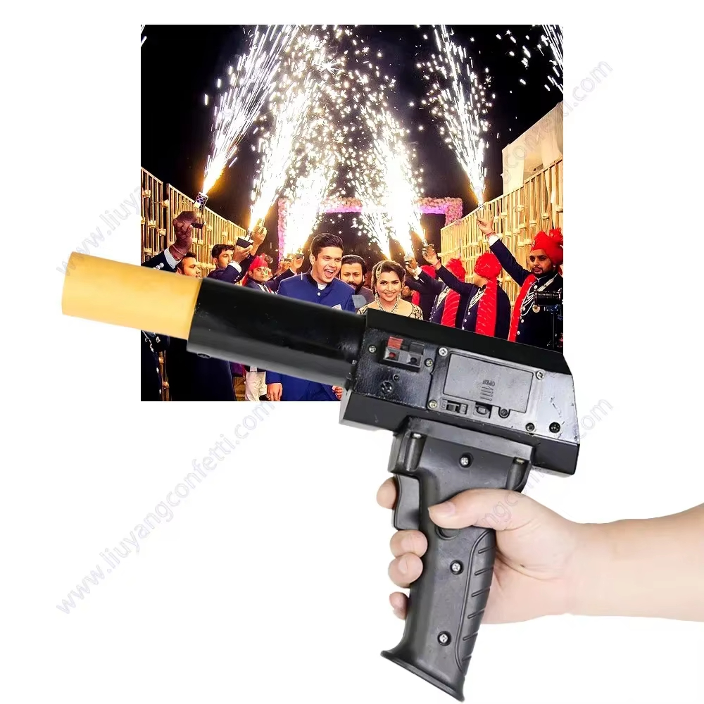 Handheld Mini Spark Shooter Cold Pyro Fireworks Firing System for Weddings Cold Spark Fountain Fireworks Made of Durable Plastic