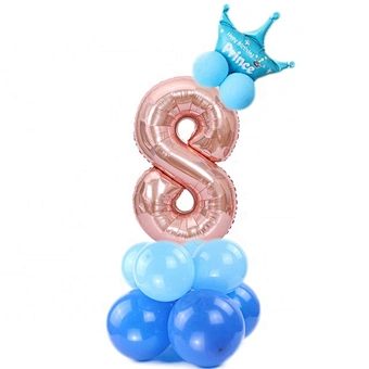 Merry Christmas Digital Helium Ballon Wedding Decoration Birthday Party Happy Baby Shower Kids Rose Gold Number Foil Balloons