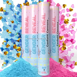 Gender Reveal Party Supplies Pink Blue Colour Smoke Powder Confetti Cannon popper shooter For Baby Shower Decoration