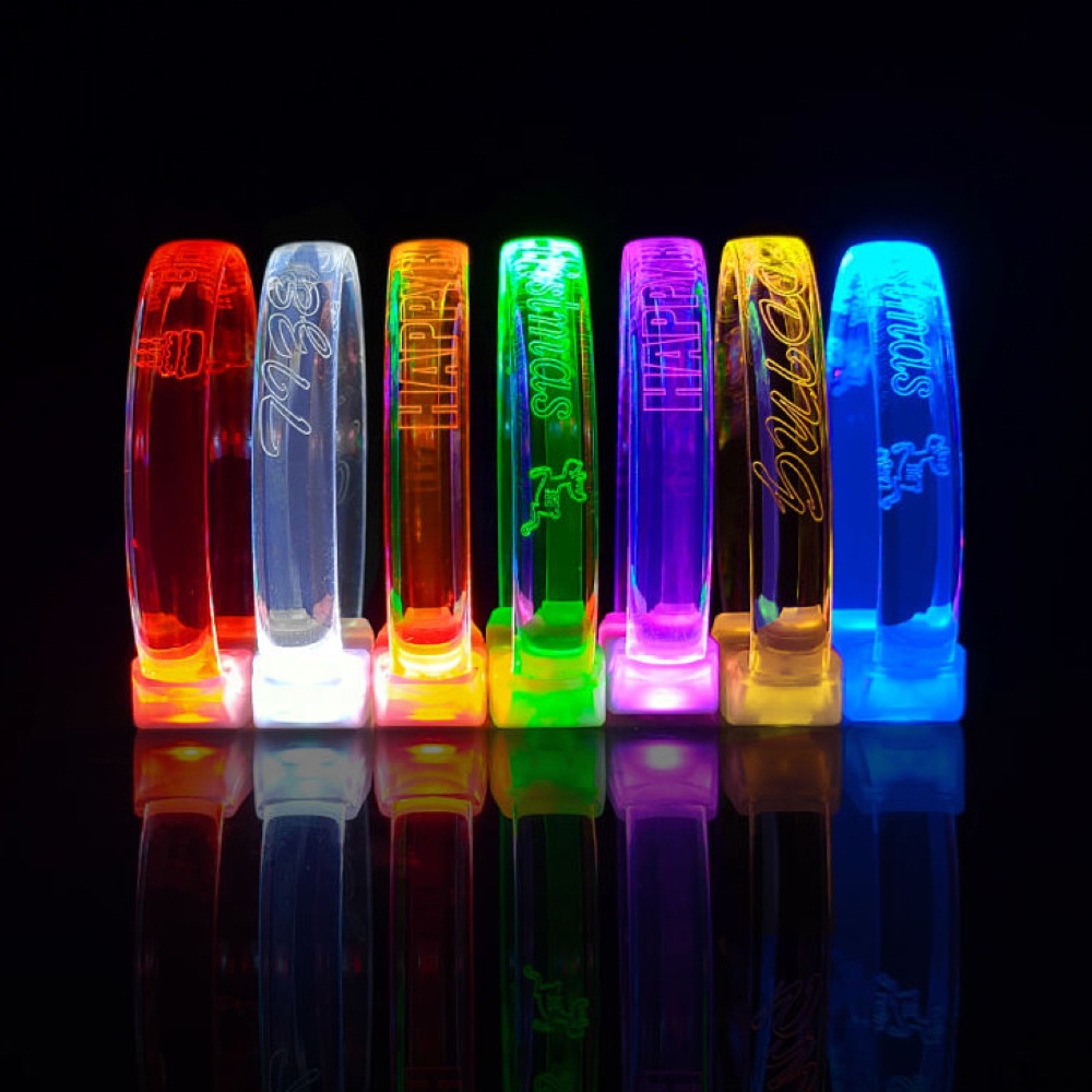 Remote Control Light Up Name Silicone Controlled Hot Sales Custom Glow Sticks Led Bracelet Wristband For Party Supplies