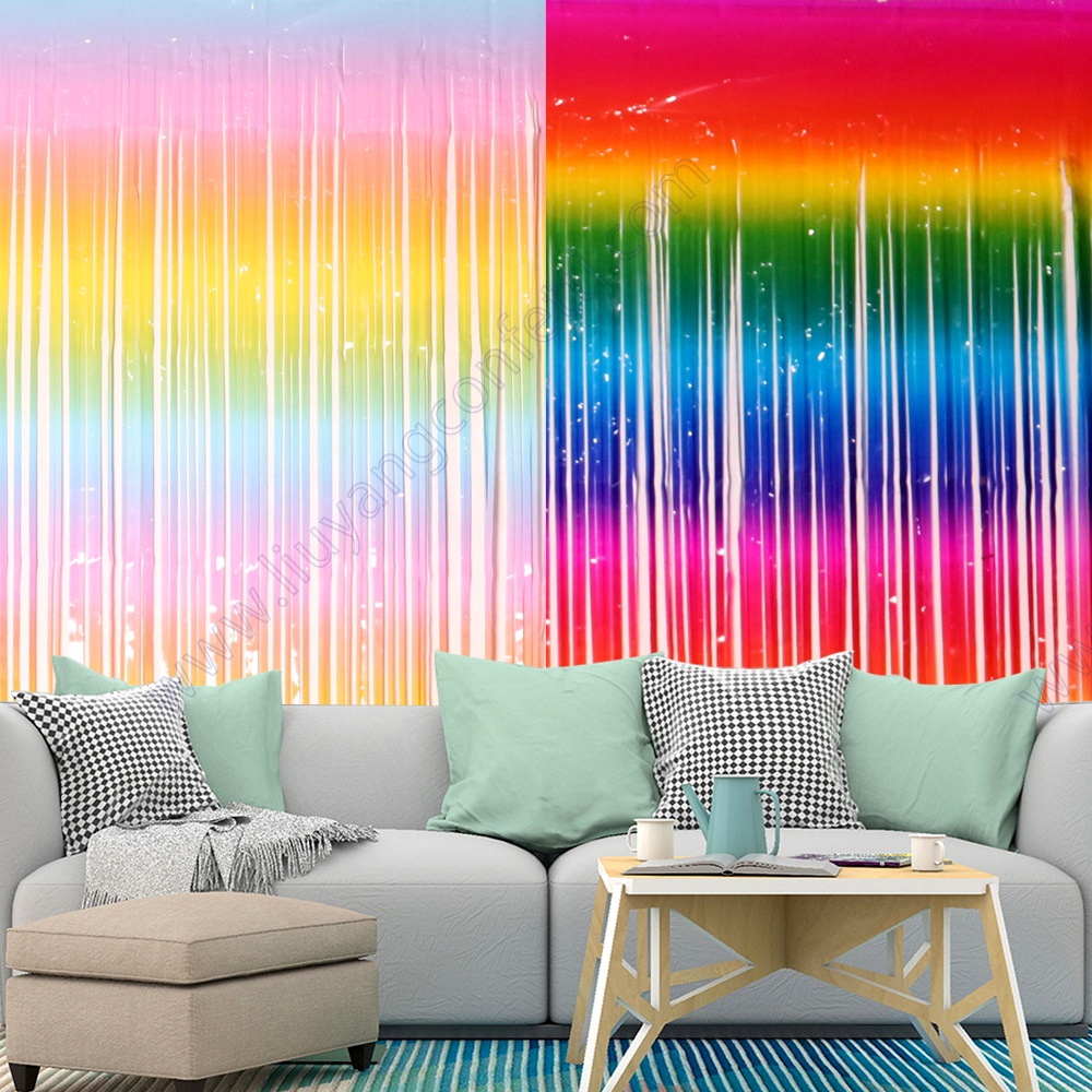 Birthday Zone Metallic Foil Fringe Shimmer Backdrop Wedding Party Wall Decoration Photo Booth Backdrop Tinsel Glitter Curtain