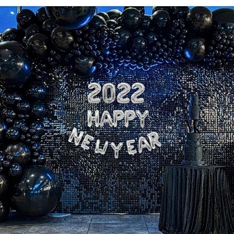 Balloons Banner Foil Festival Party Globos Backdrop Set Gorros Gift Decorations Card Happy New Year 2022