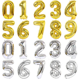 16 32 40 Inch Digital Happy Birthday Foil Balloons Air Number Balloon Figures Birthday Wedding Baby Shower Party Decorations