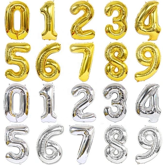 16 32 40 Inch Digital Happy Birthday Foil Balloons Air Number Balloon Figures Birthday Wedding Baby Shower Party Decorations