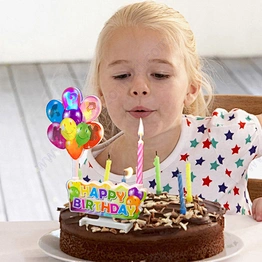 Light Celebrate Color Letter Music Globos Unique Musical Fancy Banner Balloon Cake Topper Party Decoration Happy Birthday Candle