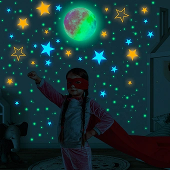 3d Diy Colorful Kids Room Bedroom Ceiling Art Decal Home Decor Unicorn Glow In Dark Star Luminous Moon Wall Sticker