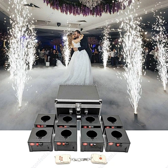 8 Cue Spark Indoor Pyrotechnic Fire Channel Machine Stage Effect Firework Fountain Mini Receiver Wedding Remote Firing Cold Pyro