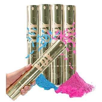 Wholesale Baby Shower Boy Girl Confetti Holi Gender Reveal Party Supplies Popper Smoke Powder Confetti Sticks Cannons