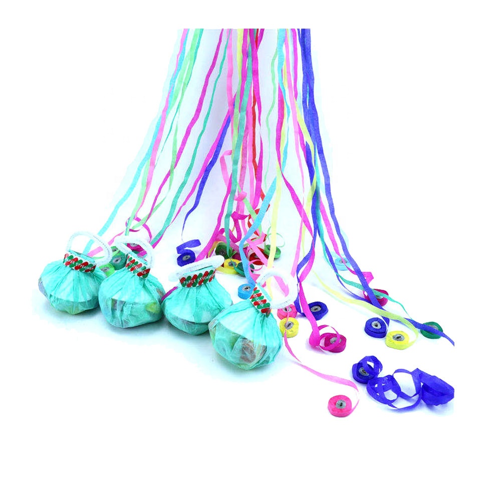 Good quality tissue and metallic streamer confetti paper hand held throw streamers for magic party wedding decoration