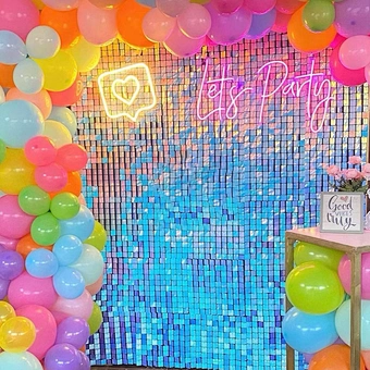 Gold Silver Black Blue 4d Purple Decoration Wedding Iridescent Pink Glitter Celebrate 3d Red Panel Backdrop Sequin Shimmer Wall