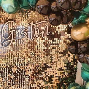 Party Air Active Decor Decorative Wind Activate Sparkly Disco Decoration Panel 3d Wedding Backdrop Rose Gold Shimmer Sequin Wall