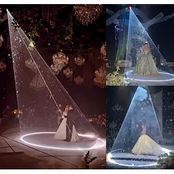 New Couple's First Dance Ceremony Laser Light with Snowing Effect - Modern Wedding Laser Light Decorations for Bride Party