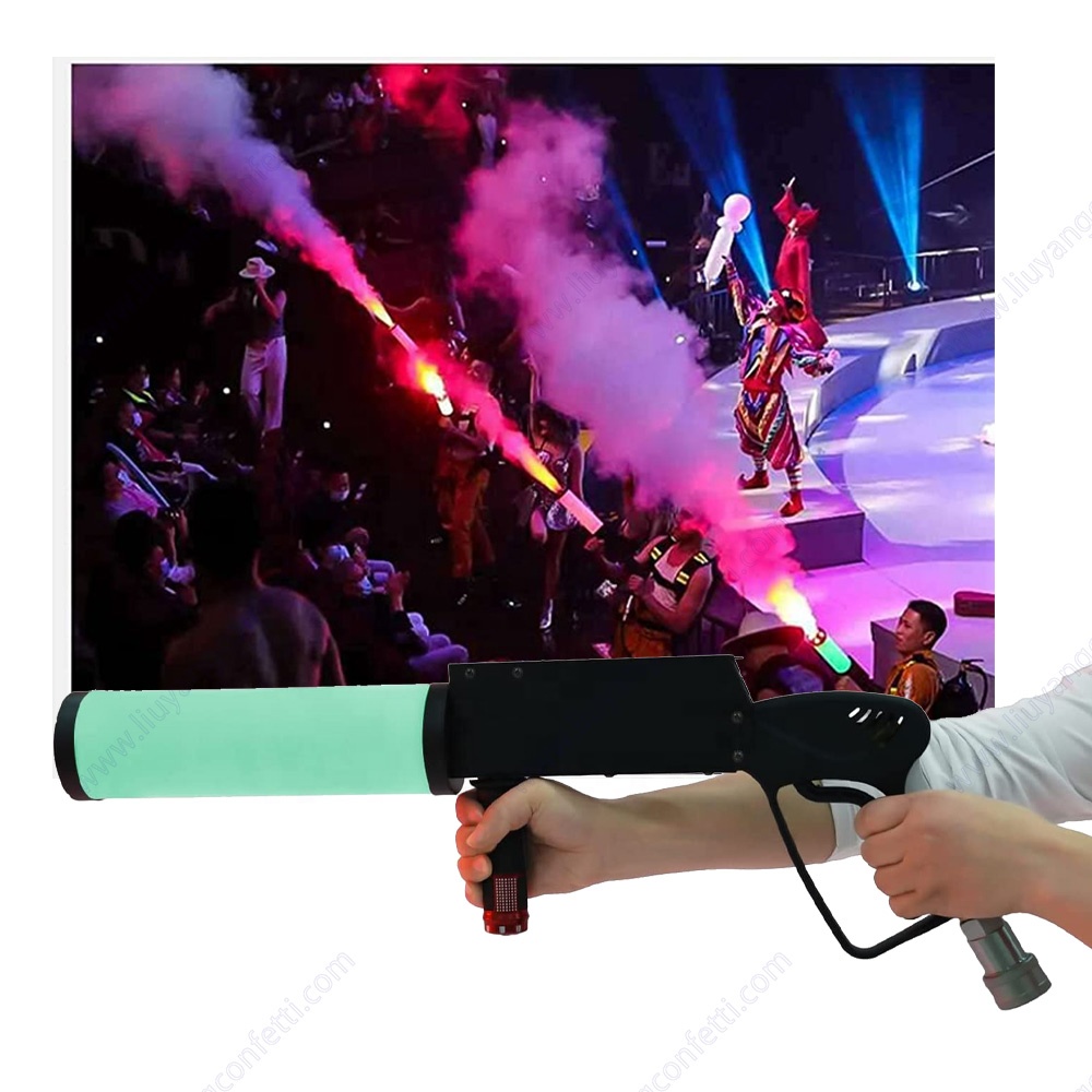 Night Club Stage Concert Supplies Hand Hold Portable Cryo Smoke Fog Cannon Column Hose Magic Fx Co2 Jet Machine Led Co2 Dj Gun