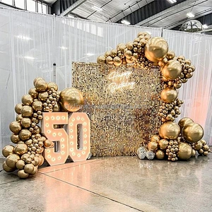 Air Activate 3D Shiny Shimmer Square Sequin Wall Panel Board for Wedding Events Festivals Advertising Backdrop Signs Decoration