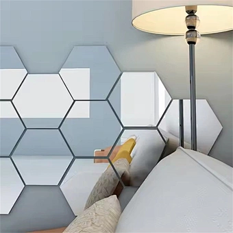 Hot selling home decor colorful hexagon design acrylic waterproof wall stickers 3d home decoration mirror sticker