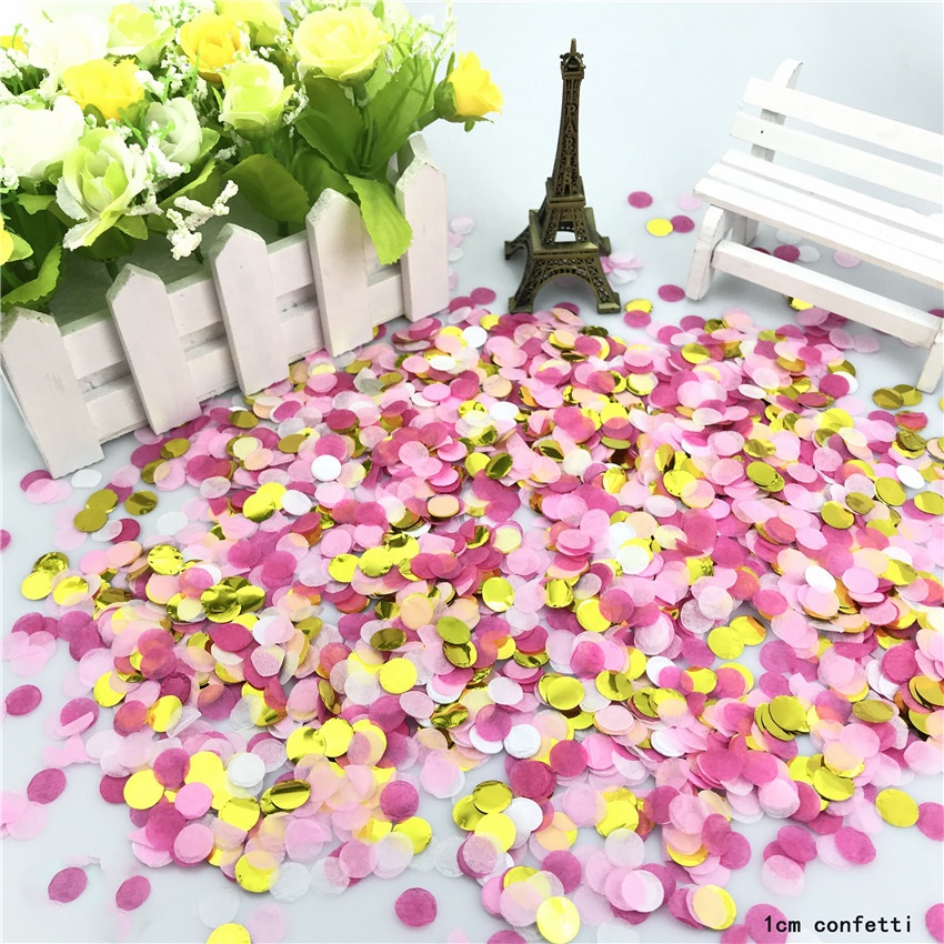Filling Balloon Color circle Metallic tissue Rose Gold Round Confetti for Baby Shower Wedding Engagement party Decoration