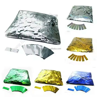 2x5 cm Foil Fireproof Rectangle Flameproof Colorfast Silver Metallic Confetti Paper Confetti Wedding Birthday Party