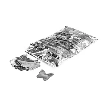 Flameproof colorfast mylar metallic confetti silver butterfly bulk confetti
