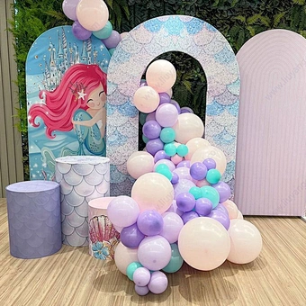 Custom Exhibition Events Birthday Party Circle Tension Polyester Fabric Design Round Stand Wedding Decoration Backdrop