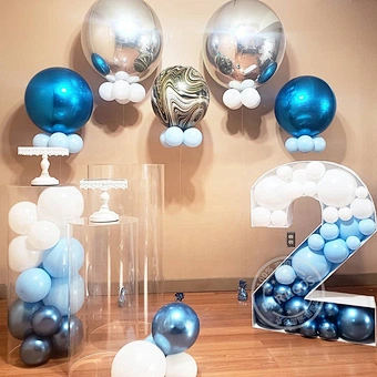 Colour White Stand Frame 73cm Blank Giant Filling Box Mosaic Kid Adult Event Birthday Anniversary Party Decor Number Balloon