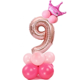 Children Number Decorate Foil Helium 16inch Balloon 1 2 3 4 5 6 7 8 9 Rose Gold Digital Ballon Wedding Decoration Birthday Party