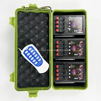 12 Cue 12 Channel Remote Control Fireworks Firing System Pyrotechnics Machine for Event Celebration Parties Birthdays New Years