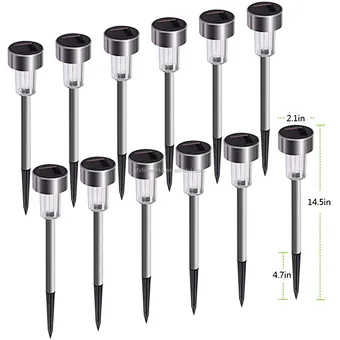 Solar Light Led Garden Pathway Warm White Multiple Landscape Lawn Patio Yard Walkway Stainless Steel Outdoor Waterproof Lamp