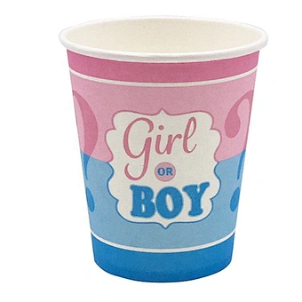Eco friendly Gender Reveal Decoration Set plates cups Napkins Confetti Balloons Tablecloth baby shower decoration