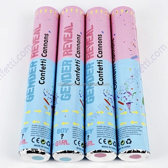 Wholesale Baby Shower Boy Girl Confetti Holi Gender Reveal Party Supplies Popper Smoke Powder Confetti Sticks Cannons