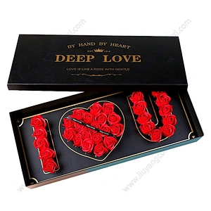Valentines Personalised Romantic Valentine's Rose Flower Box Wholesale I Love You Shape Quality Set Gifts For Valentine Days