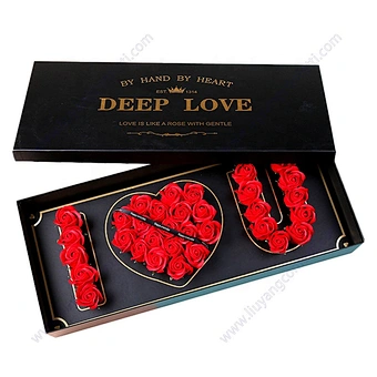 Valentines Personalised Romantic Valentine's Rose Flower Box Wholesale I Love You Shape Quality Set Gifts For Valentine Days