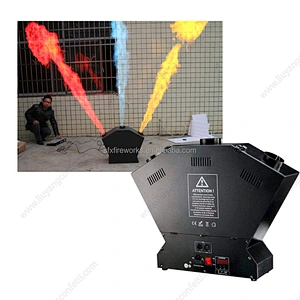 Dmx stage disco club dj special effect color fire professional audio lighting equipment 3 way Triple-way flame projector machine