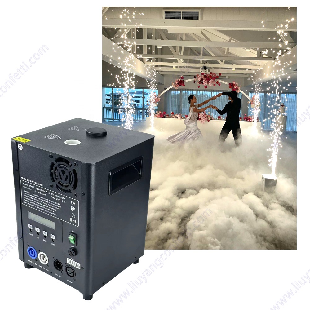 Titanium Powder Wireless Fireworks Fountain Sparkler Remote Dmx Control 600w Mini Cold Spark Machine For Wedding Stage