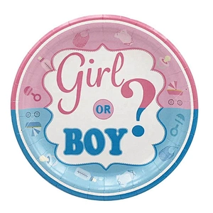 Eco friendly Gender Reveal Decoration Set plates cups Napkins Confetti Balloons Tablecloth baby shower decoration