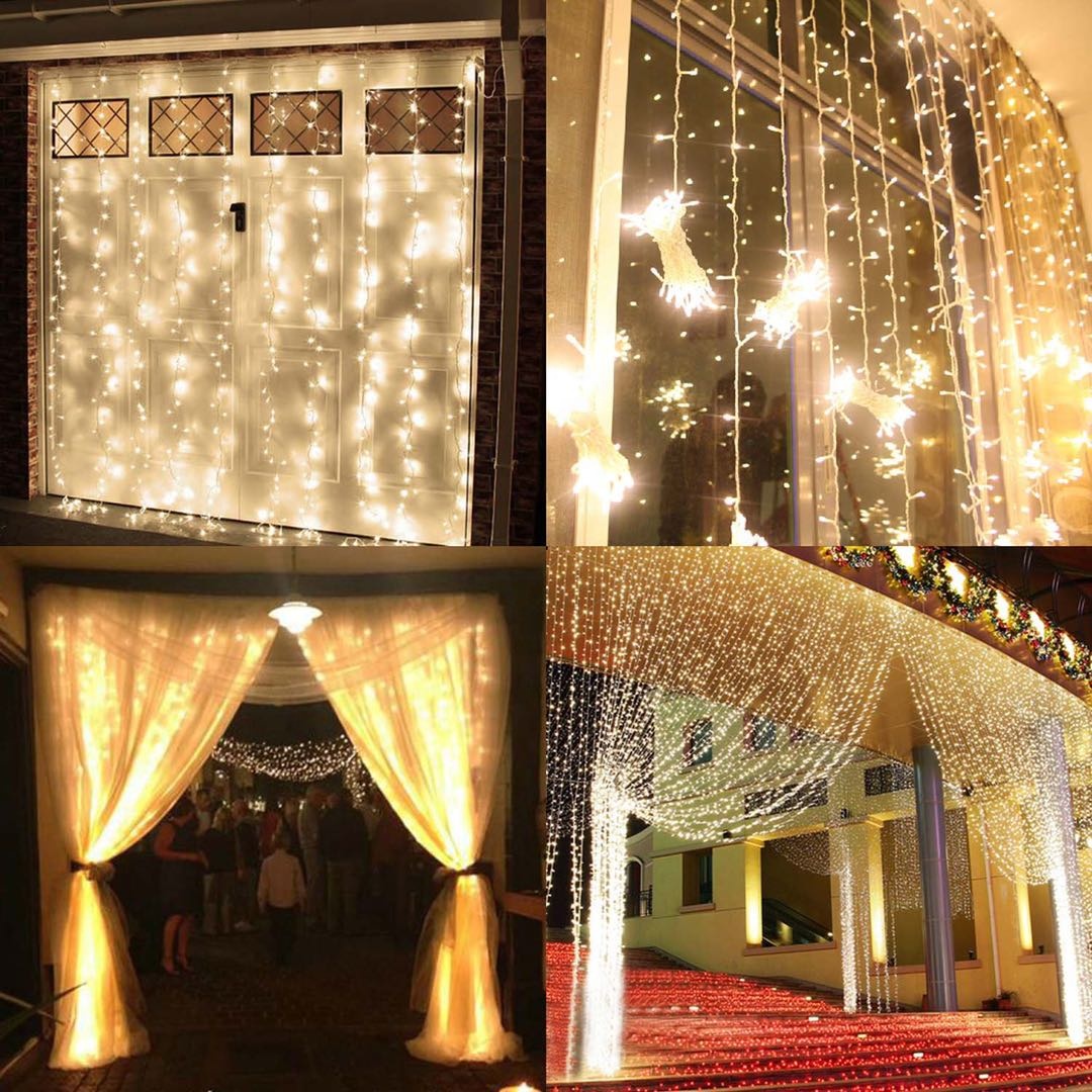 300 Led Curtain Fairy Christmas new year Wedding Party 3m Decorative Waterproof Outdoor Garden Home Decoration String Lights