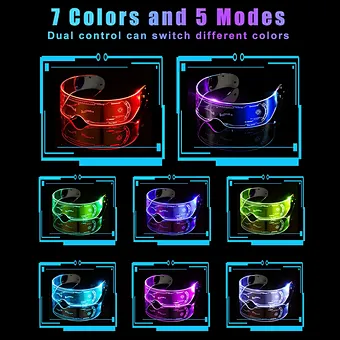 2022 New Fashion Led Glasses Creative Technology Futuristic Cyberpunk Luminous Party Light Up Glasses