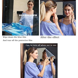 Decor Diy Acrylic Sticker Anti Fog Backdrop Folding Sticking Mirrored Wall Bathroom Luxury Stick-on Foldable 3d Mirror Stick