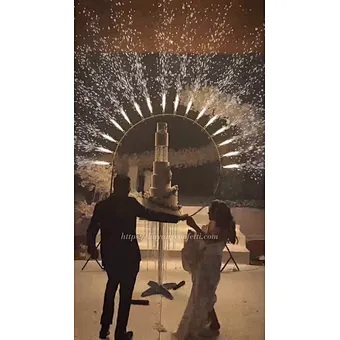 remote control cold pyro fountain fireworks spark firing machine semicircle arch shape  For Wedding Stage party decoration