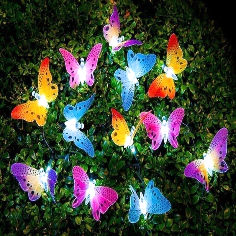 Changing Multi Color Decoration Path Lawn Outdoor Dragonfly Solar Garden Led Lights Artificial Butterfly