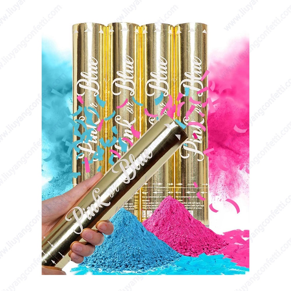 Baby shower Boy or Girl Pink Blue Biodegradable Birthday Wedding Wholesale Gender Reveal Popper Confetti Cannon for Sale