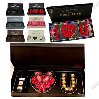 Love Packaging Mug Mother's Birthday Valentine's Chocolate Artificial Men Women Flower Rose Gift Box  Happy 2022 Valentines Day