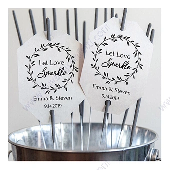 100pcs Custom Let Love Sparkle Personalized Kraft Holder Tag Exit Sleeves Send Off Printable Template Wedding Sparkler