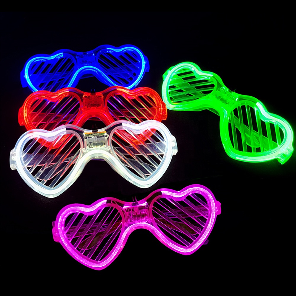 Holiday Shutter Shades Neon EL Wire LED Flashing Glasses Light Up glow Glasses Cold Light Luminous Club Concert Party Glasses