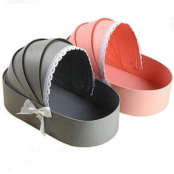 Cradle Lace Ribbon Flower Box Cradle Gift Boxes Flower Bouquet Packing Boxe Basket for Wedding Valentines Day Florist supplies